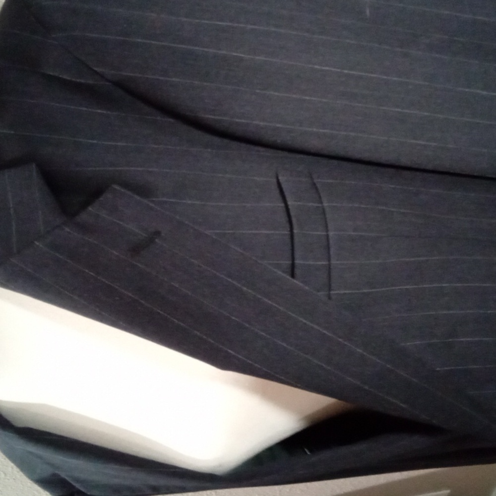 2 pc Botany 500 Striped Black and White Suit - Picture 3 of 12